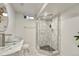 Modern bathroom with a glass shower, updated fixtures, and a stylish vessel sink at 3550 Eudora St, Denver, CO 80207