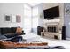 Spacious living room features a cozy fireplace and an abundance of natural light at 6386 S Pierson St, Littleton, CO 80127
