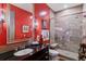 Contemporary bathroom boasts a glass-enclosed shower and sleek vanity with modern fixtures at 5455 Landmark Pl # 1414, Greenwood Village, CO 80111