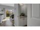 Tastefully designed powder room with granite countertop and modern fixtures at 2432 S Genoa Way, Aurora, CO 80013