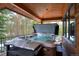 Covered hot tub with wooded backdrop at 47 Forest Cir, Breckenridge, CO 80424