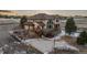 Aerial view of property featuring a spacious home, large yard, patio and basketball court at 47032 Frasier Fir Cir, Parker, CO 80138