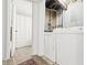 Functional laundry room with washer and dryer, conveniently located near a bathroom at 677 Vrain St # 15, Denver, CO 80204