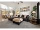 Comfortable living room showcases vaulted ceilings, modern decor, and an open layout perfect for entertaining at 4713 Perth St, Denver, CO 80249