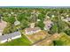 A serene aerial view shows the home nestled among lush trees and green lawns at 13542 Achilles Dr, Lone Tree, CO 80124