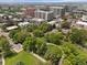 Aerial view of neighborhood, park, and surrounding city buildings at 534 E 7Th Ave # 101, Denver, CO 80203