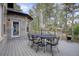 Spacious deck with patio furniture and wooded views at 6517 Perry Park Blvd, Larkspur, CO 80118