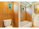 Traditional bathroom with a tub and tiled shower, providing a functional and cozy space at 1219 Lilac Dr, Lochbuie, CO 80603