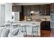 Modern kitchen with a central island, bar stool seating, and updated appliances at 18180 W 84Th Pl, Arvada, CO 80007