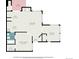 Layout of the first floor featuring a living room, kitchen, primary bedroom, and bathroom at 13762 E Lehigh Ave # G, Aurora, CO 80014