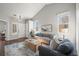 Spacious living room with dark wood floors, stylish decor and decoratively painted walls at 19302 E 58Th Pl, Aurora, CO 80019