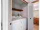 The laundry closet features a washer and dryer at 760 Century Pl # A, Monument, CO 80132