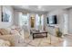 Cozy living room featuring neutral tones, large windows, and a comfortable couch at 8049 Monte Vista Cir, Littleton, CO 80125