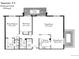 Floor plan layout of Somerset F2 apartment at 14390 E Marina Dr # 601, Aurora, CO 80014
