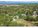 Scenic aerial view of community amenities including tennis courts and a pool surrounded by lush green landscape at 7414 S Monroe Ct, Centennial, CO 80122