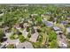 Expansive aerial view of a neighborhood with mature trees and well-maintained homes at 7414 S Monroe Ct, Centennial, CO 80122