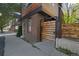 Modern home exterior featuring a privacy fence, brick facade, and manicured landscaping around the perimeter at 3615 Navajo St, Denver, CO 80211