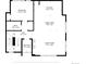 Floor plan showcasing the layout of the living room, dining area, kitchen, and balcony at 3615 Navajo St, Denver, CO 80211
