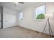 Bedroom featuring plush carpeting, ample light, and a spacious closet for storage at 260 Upper Glenway Rd, Palmer Lake, CO 80133