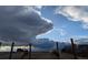 Expansive view of an outdoor backyard featuring an open field and an atmospheric sky with dynamic clouds at 475 Hampstead Ave, Castle Rock, CO 80104