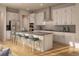 Spacious kitchen features white cabinets, stainless steel appliances, and a center island with seating at 1929 Grayside Cir, Castle Rock, CO 80109