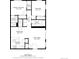 Layout of the property with measurements of the primary bedroom, living room, kitchen, and baths at 5335 Pecos Way # 4, Denver, CO 80221