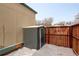 Storage shed in snowy backyard area at 3742 S Danube Cir, Aurora, CO 80013