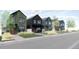 Street-level view of modern townhomes with well-manicured lawns and modern architectural details at 783 E County Line Rd, Erie, CO 80516