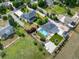 Aerial view of large home with backyard pool, trampoline and sport court in an established neighborhood at 14712 Kalamath Ct, Westminster, CO 80023