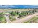 Aerial view of a beautiful home surrounded by lush landscaping and a circular driveway at 2188 Savage Rd, Elizabeth, CO 80107