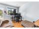 Comfortable living area with a workspace, hardwood floors and views of mountain scene at 4192 Highway 9 # 3, Breckenridge, CO 80424