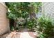 Private backyard featuring lush greenery and a stone pathway, offering a serene outdoor retreat at 4034 S Atchison Way, Aurora, CO 80014