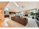Open floor plan with spacious living room, fire place and modern kitchen at 19770 E Geddes Pl, Centennial, CO 80016