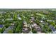 Neighborhood aerial view showing location of this home surrounded by mature trees in a quiet area at 7444 E 9Th Ave, Denver, CO 80230