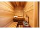 A wood lined sauna is ready for use at 534 W Meadow Rd, Evergreen, CO 80439