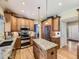 Spacious kitchen with stainless steel appliances, custom cabinets, and a granite island at 9625 S Hackberry St, Highlands Ranch, CO 80129
