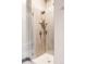 Modern shower with glass doors, multiple shower heads, and neutral tile at 1275 Washington Ave, Golden, CO 80401