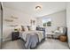 Cozy bedroom featuring a comfortable bed, soft lighting, and scenic views from the window at 5446 Mesa Top Dr, Monument, CO 80132