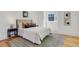 Stylish bedroom with hardwood floors, modern art, and a comfortable bed with decorative pillows at 729 E 10Th Ave, Denver, CO 80203