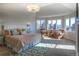 Bright bedroom with large windows offering scenic views, comfortable seating area, and stylish decor at 8 Mountain Willow Dr, Littleton, CO 80127