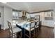 Modern kitchen with white cabinetry, a large island with seating, and stainless steel appliances at 515 S Grant St, Denver, CO 80209