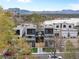 Townhome aerial view highlighting the modern architecture, balconies, and scenic lake views at 1737 Lowell Blvd, Denver, CO 80204