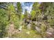 Outdoor seating area on the property with rock feature at 12346 Bear Haven Rd, Conifer, CO 80433