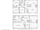 Detailed floor plan showcasing the layout of the home's two floors, dimensions, and room sizes at 3871 W Saratoga Ave, Littleton, CO 80123