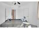 Bright home office with neutral carpet, contemporary furniture, and modern decor at 2680 Blake St # 13, Denver, CO 80205
