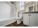 Bathroom with tub, shower and updated vanity at 24263 E 41St Ave, Aurora, CO 80019