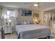 Comfortable bedroom featuring a queen-size bed, natural light, and a ceiling fan at 8561 E Grand Ave, Denver, CO 80237