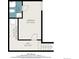 Layout featuring a bedroom, bathroom, electrical room, and hall in a 986 sq ft home at 715 W 7Th Ave, Denver, CO 80204