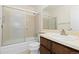 Cozy bathroom with a shower-tub combo and vanity at 3194 W 9Th Avenue Pl, Broomfield, CO 80020