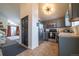 Modern kitchen with gray cabinets and stainless steel appliances at 974 S Zeno Way, Aurora, CO 80017